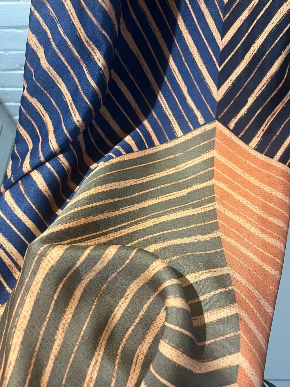 Anthropologie Striped Chevron Maxi Dress in Rust and Navy - Picture 8 of 9